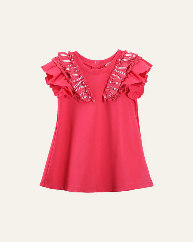 Girl's Tiered Ruffle Short Sleeve Dress, Size 12M-24